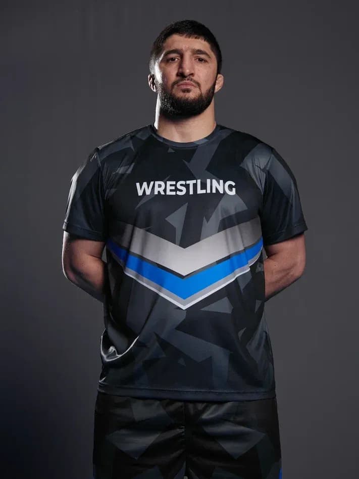 Футболка спортивная ФСБР "Камуфляж Wrestling", для мужчин, цвет синий